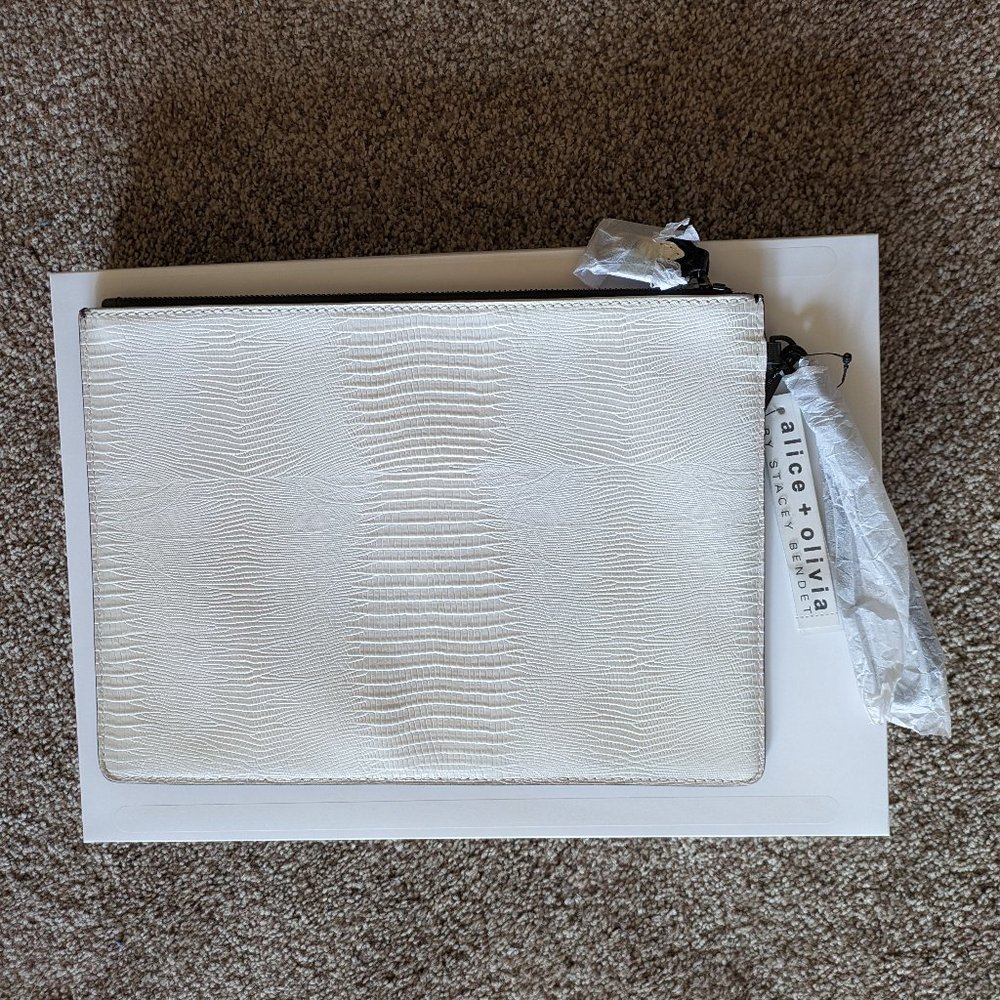 Alice + Olivia Large Two-tone Clutch NWT